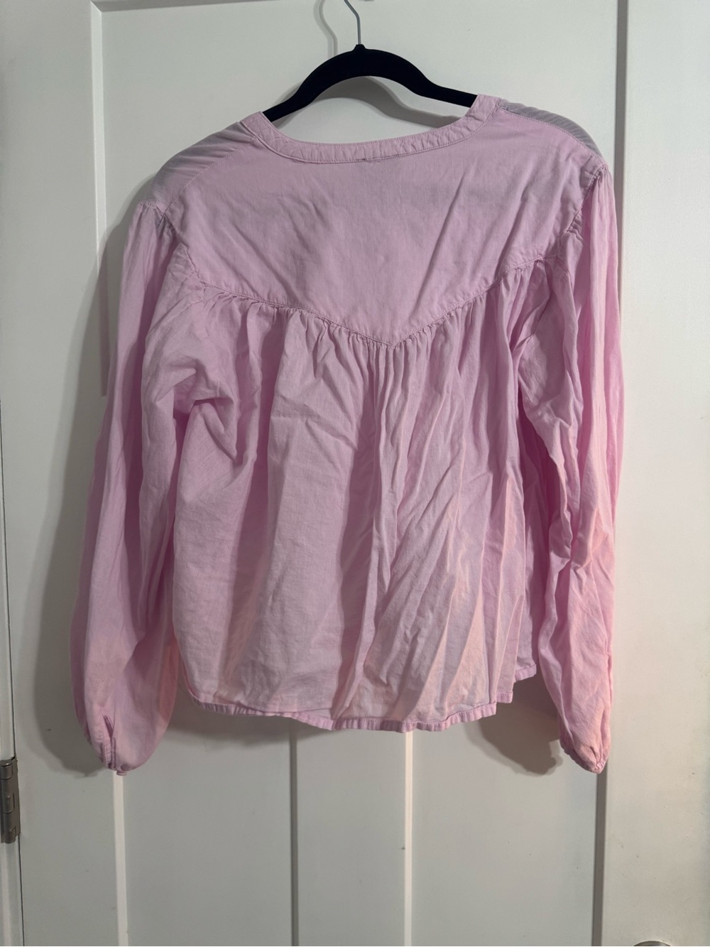 Relaxed Light Pink Women's Long-Sleeve Blouse